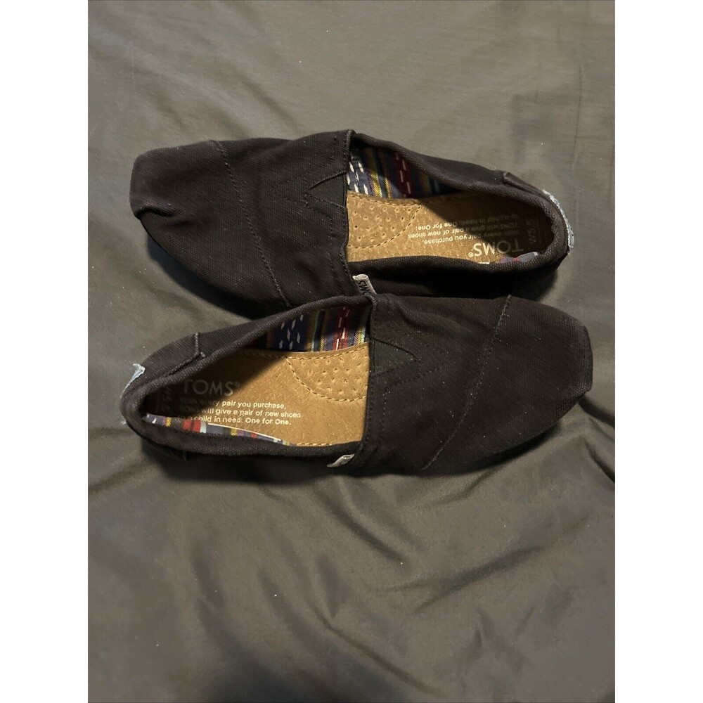 Tom's Women's Black On Black Canvas Flats Size US 5.5 (Black)